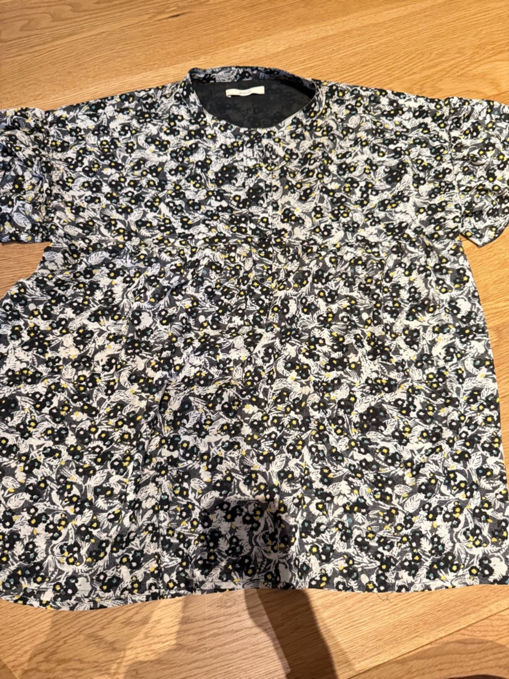Sessùn Floral Print Blouse - Black & Cream  size medium